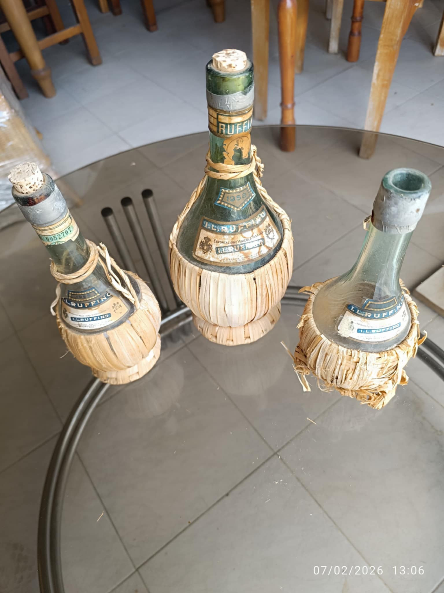 ΣΕΤ 3 VINTAGE ΜΠΟΥΚΑΛΙΑ ΚΡΑΣΙΟΥ CHIANTI RUFFINO(ΔΕΚΑΕΤΙΑ 1960)