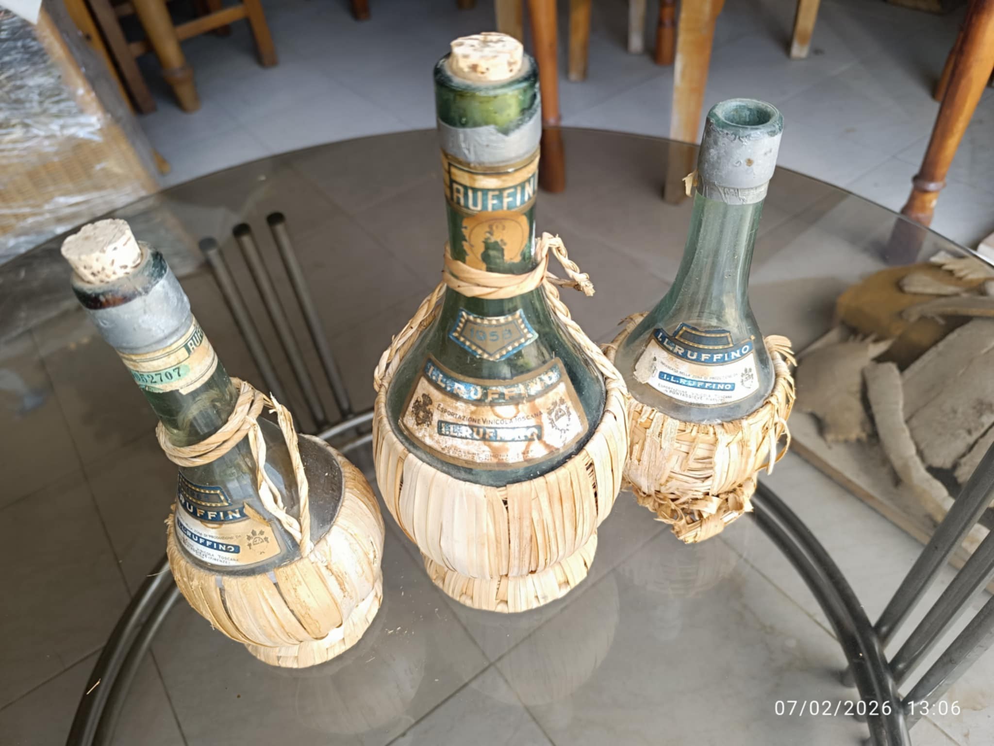 ΣΕΤ 3 VINTAGE ΜΠΟΥΚΑΛΙΑ ΚΡΑΣΙΟΥ CHIANTI RUFFINO(ΔΕΚΑΕΤΙΑ 1960)