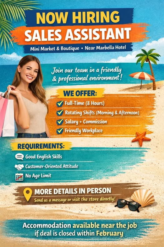 ΖΗΤΕΙΤΑΙ ΠΩΛΗΤΡΙΑ Mini Market & Boutique – Πλησίον Ξενοδοχείου Marbella