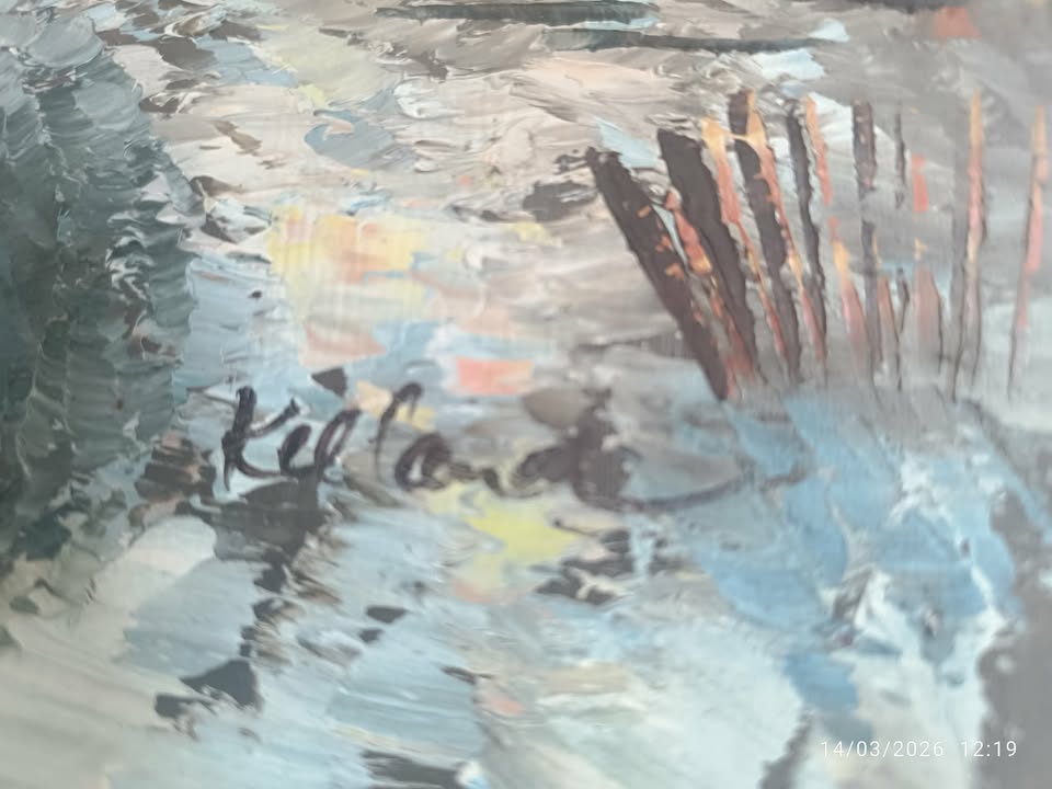 VINTAGE ΕΛΑΙΟΓΡΑΦΙΑ ΣΕ ΚΑΜΒΑ-ΘΑΛΑΣΣΟΓΡΑΦΙΑ(ΕΝΥΠΟΓΡΑΦΟΣ)