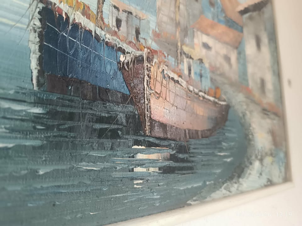 VINTAGE ΕΛΑΙΟΓΡΑΦΙΑ ΣΕ ΚΑΜΒΑ-ΘΑΛΑΣΣΟΓΡΑΦΙΑ(ΕΝΥΠΟΓΡΑΦΟΣ)