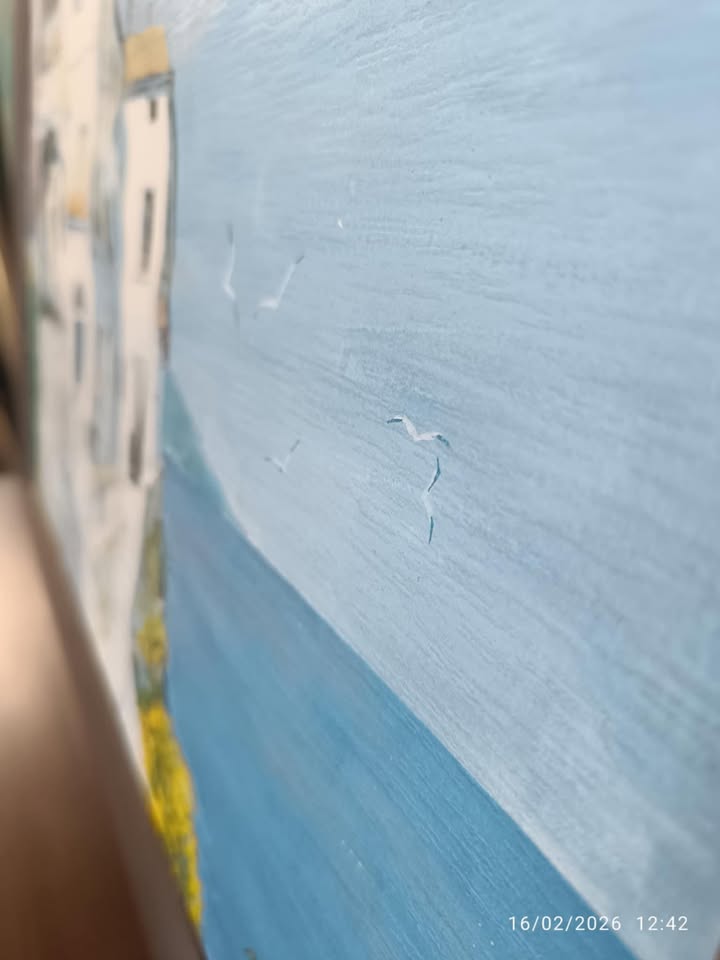 ΠΙΝΑΚΑΣ ΖΩΓΡΑΦΙΚΗΣ-CERUTTI FELUGO B-“CASE SUL MARE”(ΜΕΣΟΓΕΙΑΚΟ ΤΟΠΙΟ)