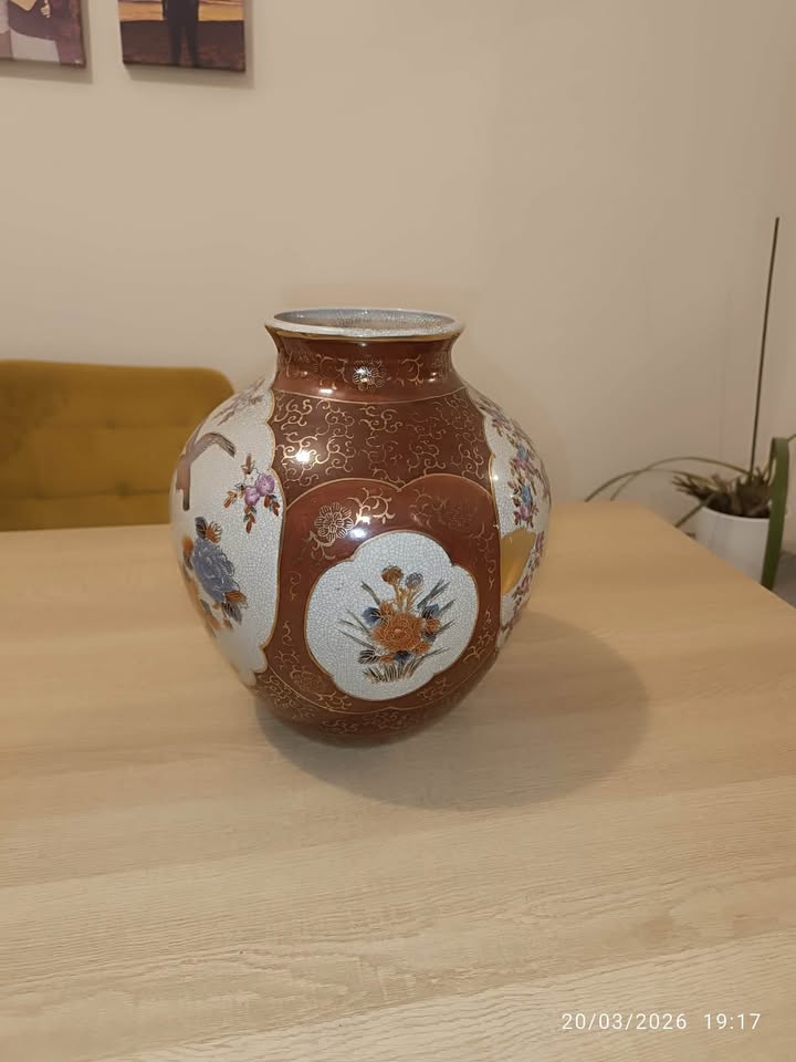 ΣΥΛΛΕΚΤΙΚΟ ΙΑΠΩΝΙΚΟ ΒΑΖΟ ΠΟΡΣΕΛΑΝΗΣ SATSUMA(VINTAGE)-ΑΡΙΣΤΗ ΚΑΤΑΣΤΑΣΗ